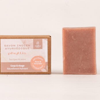 Lot de 2 savons Ayurvédiques Rose & Amande "Phyllis"