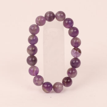 Bracelet Améthyste ‘A’ Light perles 10mm