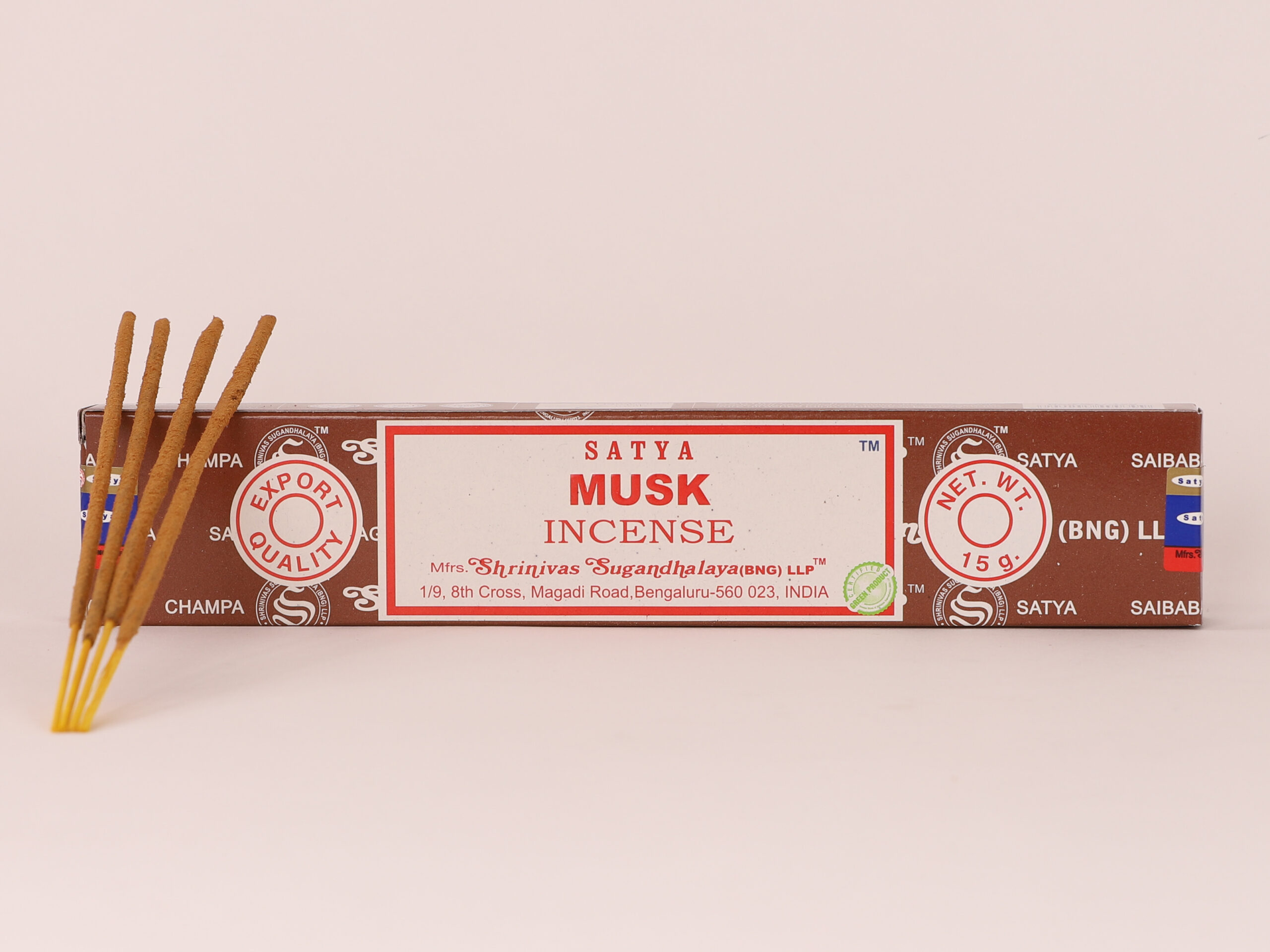 Lot de 5 encens Satya Musk en bâtons 1 Lot de 5 encens Satya Musk en bâtons