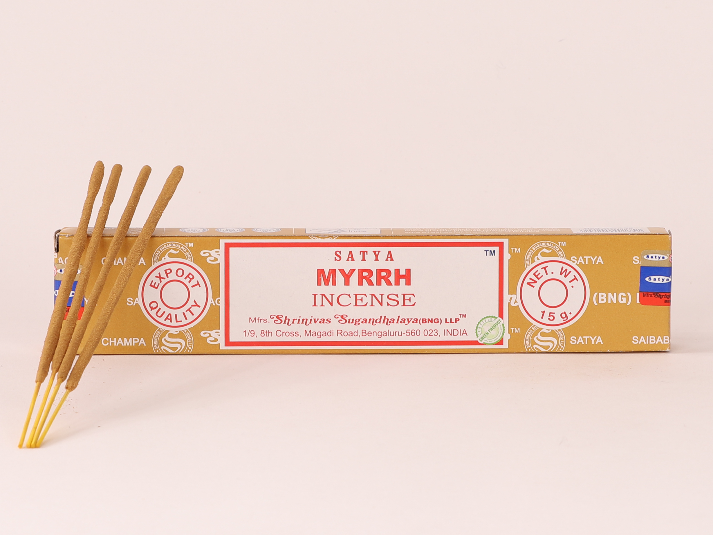 Lot de 5 encens Satya Myrrh en bâtons 16 Lot de 5 encens Satya Myrrh en bâtons