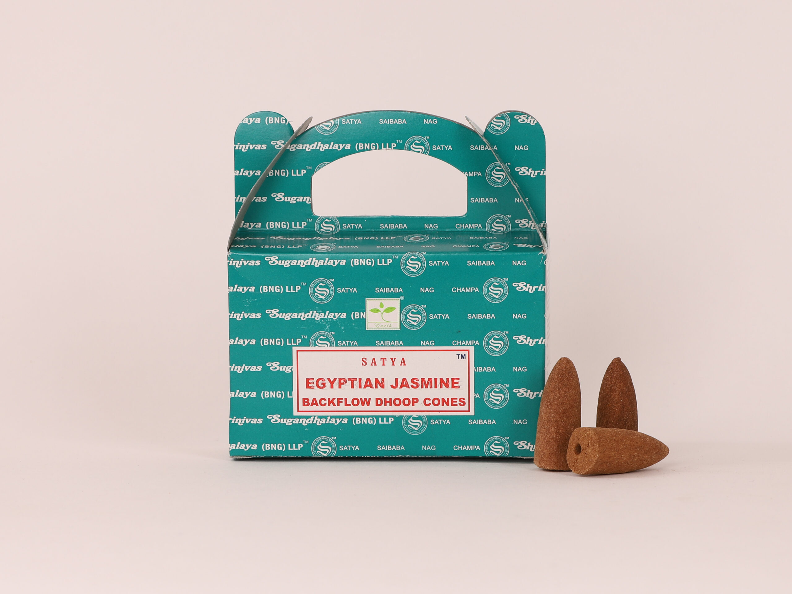 Lot de 3 encens Satya Jasmin égyptien en cônes à refoulement 8 Lot de 3 encens Satya Jasmin égyptien en cônes à refoulement