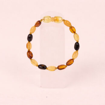 Bracelet Ambre multicolore bébé catégorie ‘A’ perles 4mm