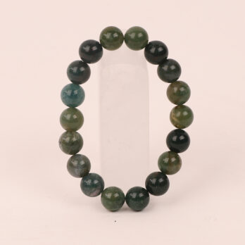 Bracelet Agate Mousse 'A' perles 10mm