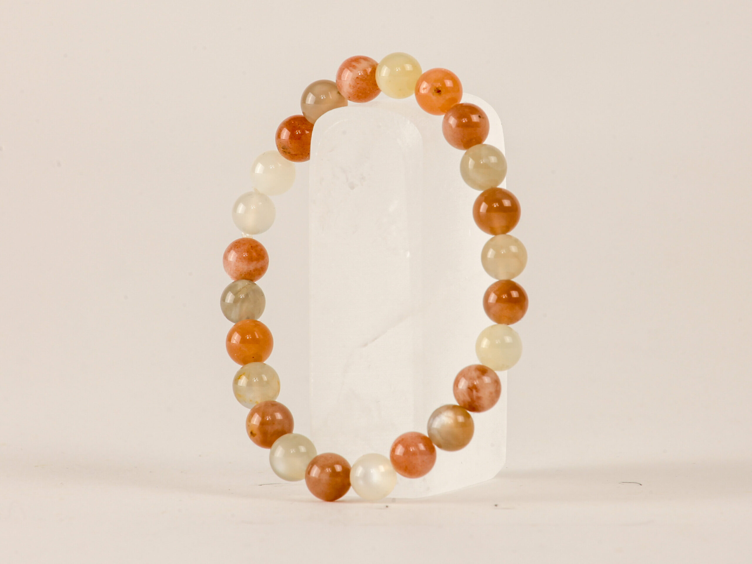 Bracelet Pierre de Lune Multicolore 'A' Perles 8mm 3 Bracelet Pierre de Lune Multicolore 'A' Perles 8mm