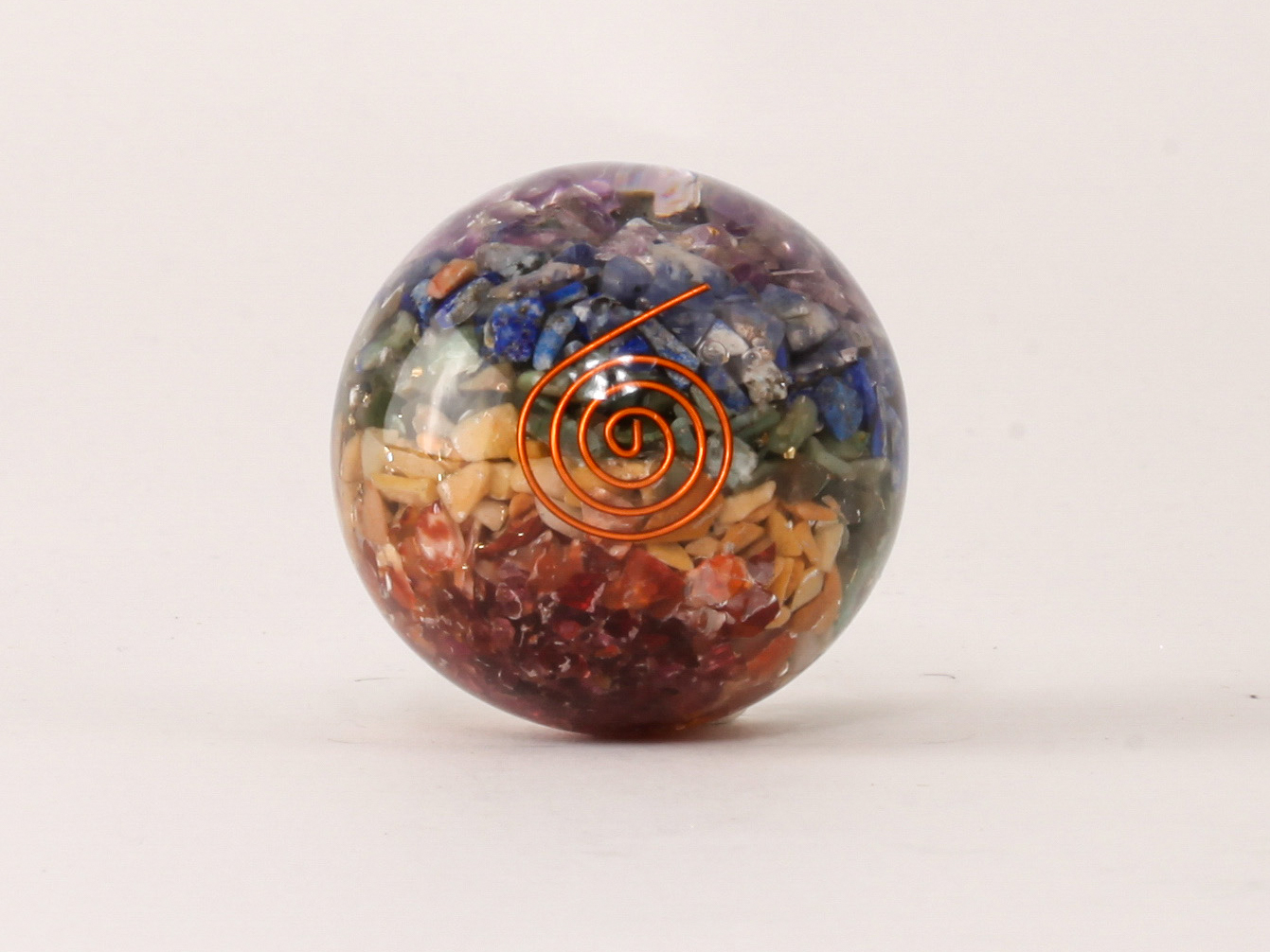 Orgonite sphère 7 chakras 2 Orgonite sphère 7 chakras
