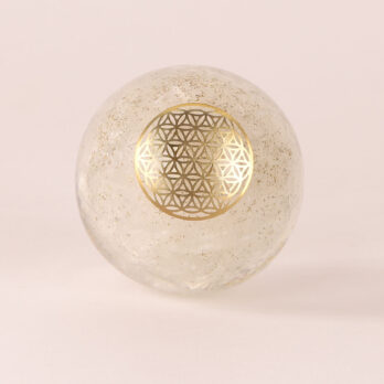 Orgonite sphère Sélénite fleur de vie