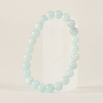 Bracelet Aigue Marine 'AA+' perles 8mm