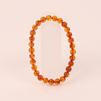 Bracelet Ambre sombre catégorie ‘A’ perles 6mm