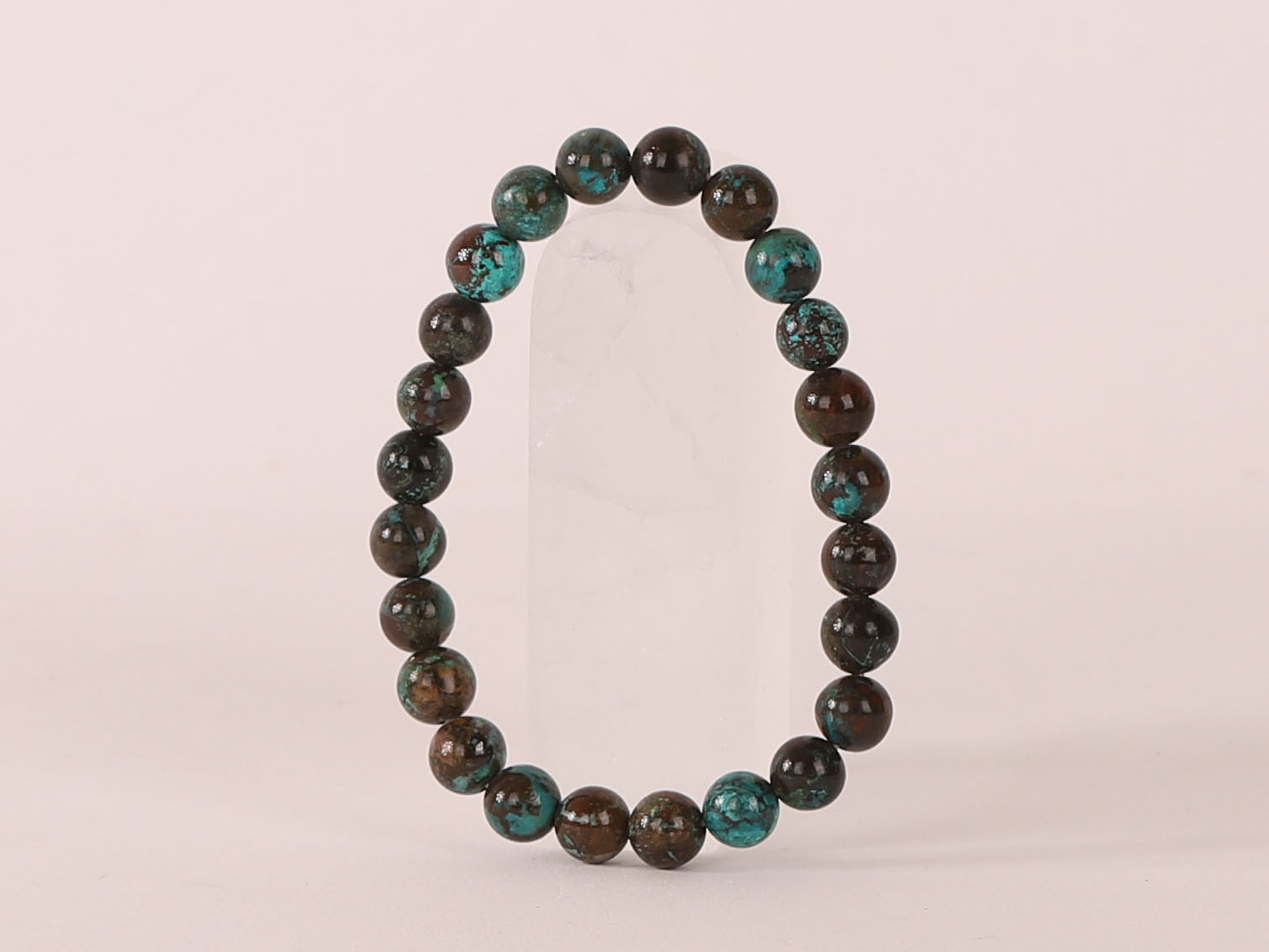 Bracelet Chrysocolle 'AA' perles 8mm