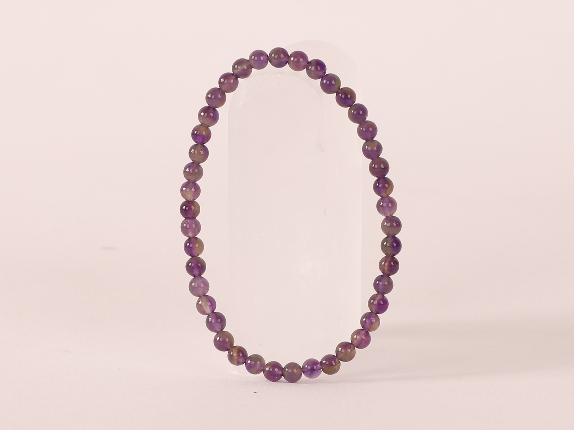 Bracelet Améthyste ‘A’ Dark perles 4mm