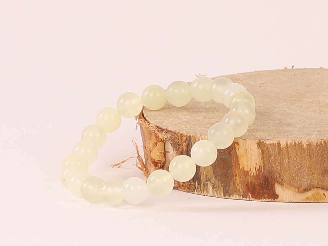 Bracelet Jade Verte 'A' perles 8mm 3