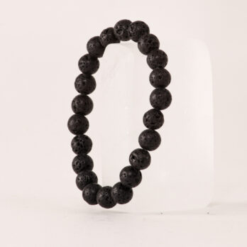 Bracelet Pierre de Lave 'A' perles 8mm