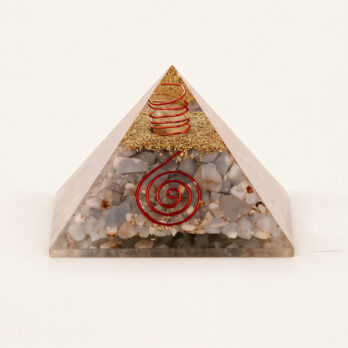 Orgonite pyramide Angélite spirale