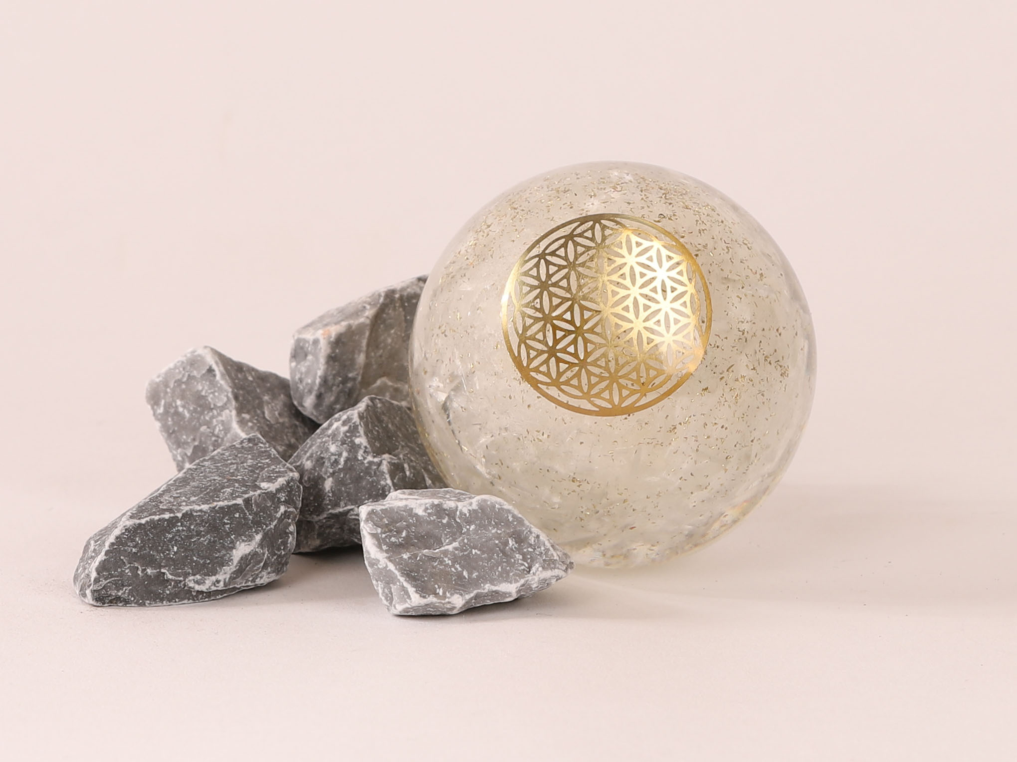 Orgonite sphère Sélénite fleur de vie 2 duL5LCn9C4