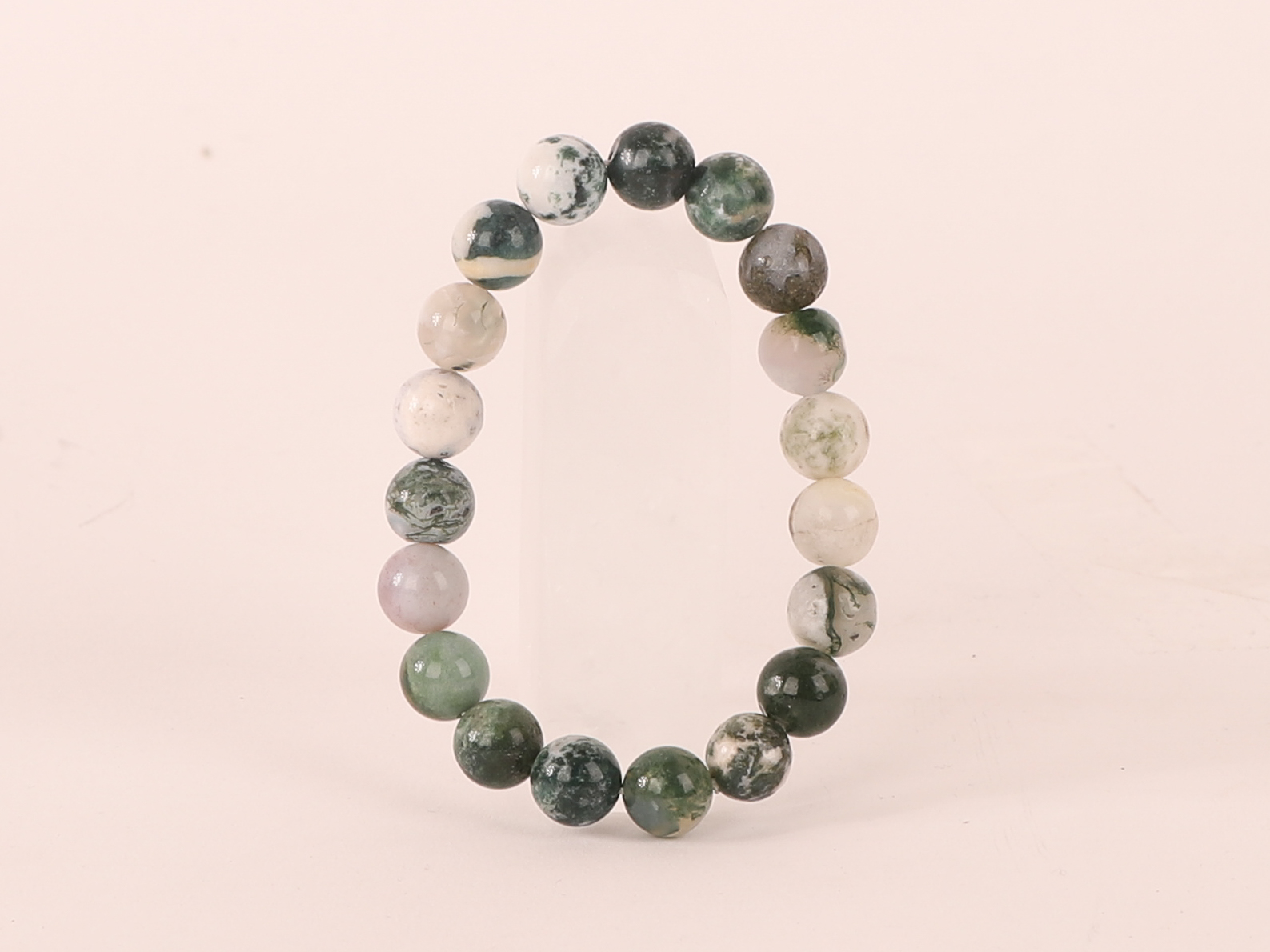 Bracelet Agate Arbre 'A' perles 10mm