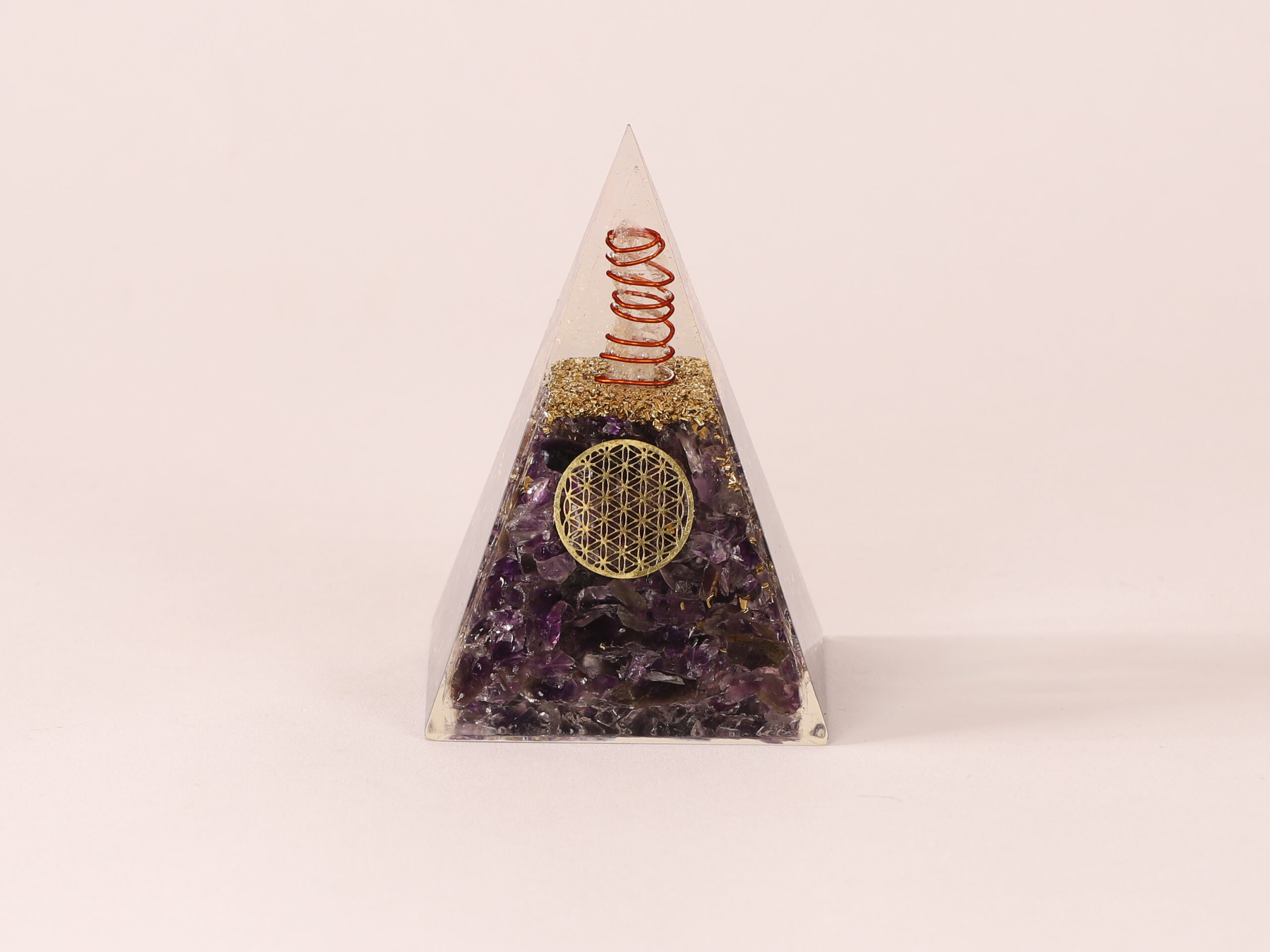 Orgonite pyramide Améthyste fleur de vie 4 Orgonite pyramide Améthyste fleur de vie