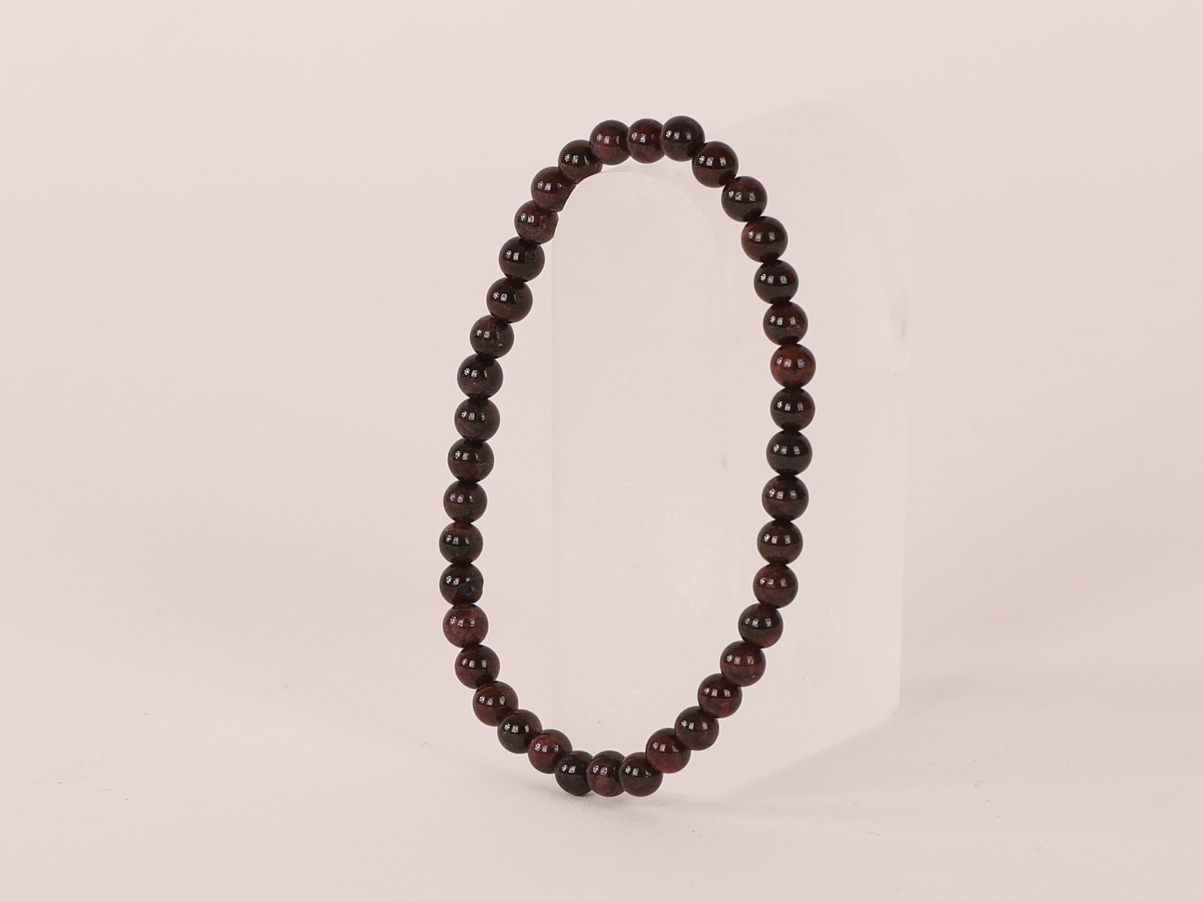 Bracelet Grenat 'A' perles 4mm 8 Bracelet Grenat 'A' perles 4mm