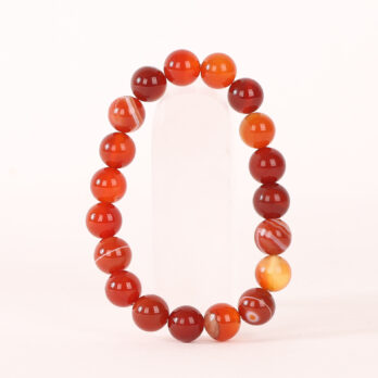 Bracelet Cornaline Rubanée 'A' perles 10mm