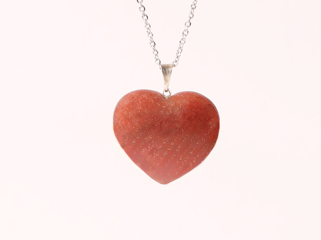 Pendentif coeur Agate rouge