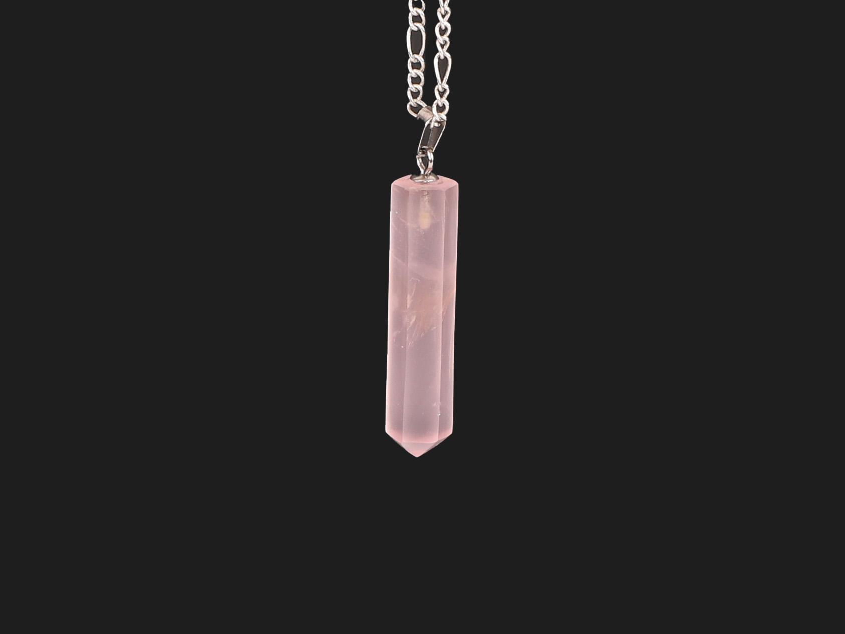 Pendentif pointe Quartz Rose