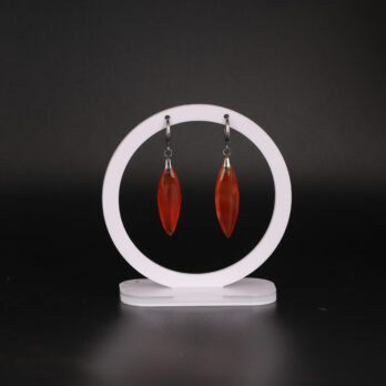 Boucles d'oreilles marquise en Cornaline attache ronde