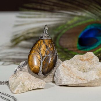 Pendentif Arbre de vie Oeil de Tigre