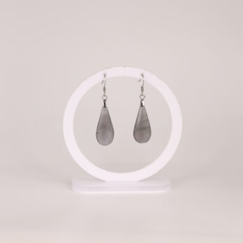 Boucles d'oreilles goutte en Labradorite violette attache crochet