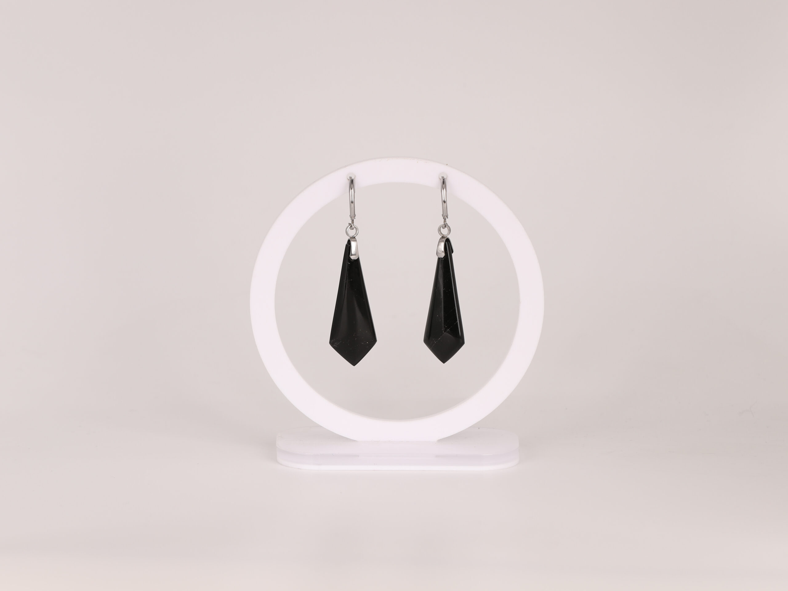 Boucles d'oreilles cravate en Tourmaline attache ronde