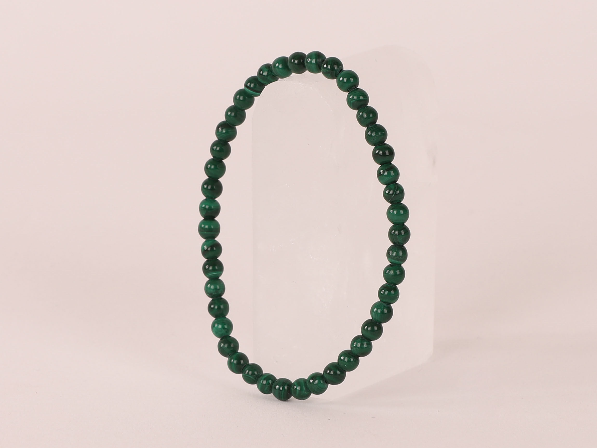 Bracelet Malachite 'Dark' 'AA' perles 4mm
