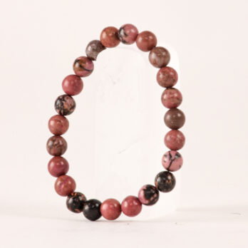 Bracelet Rhodonite Black Line 'A' perles 8mm