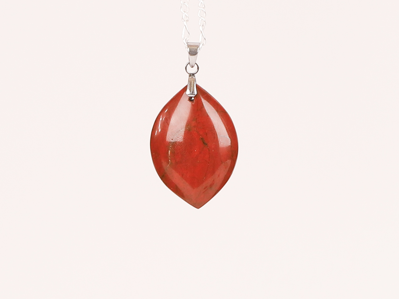 Pendentif marquise Jaspe Rouge