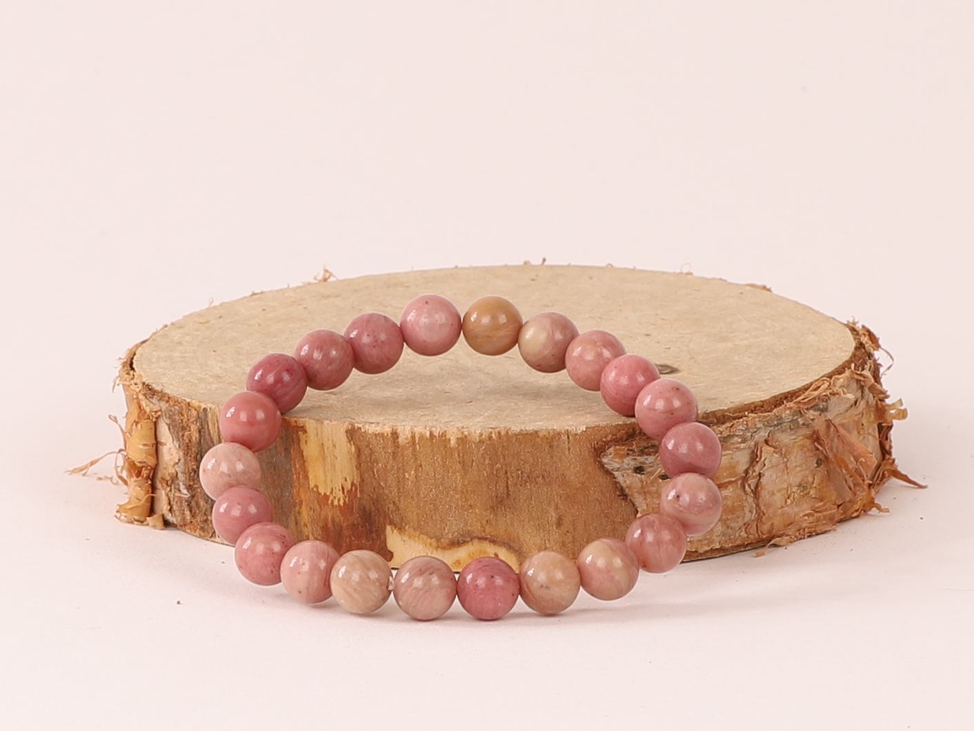Bracelet Rhodonite unie 'A’ perles 8mm 3