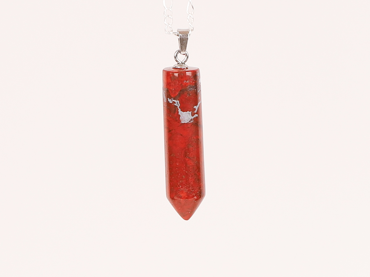 Pendentif pointe Jaspe Rouge