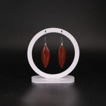 Boucles d'oreilles marquise Jaspe Rouge attache crochet