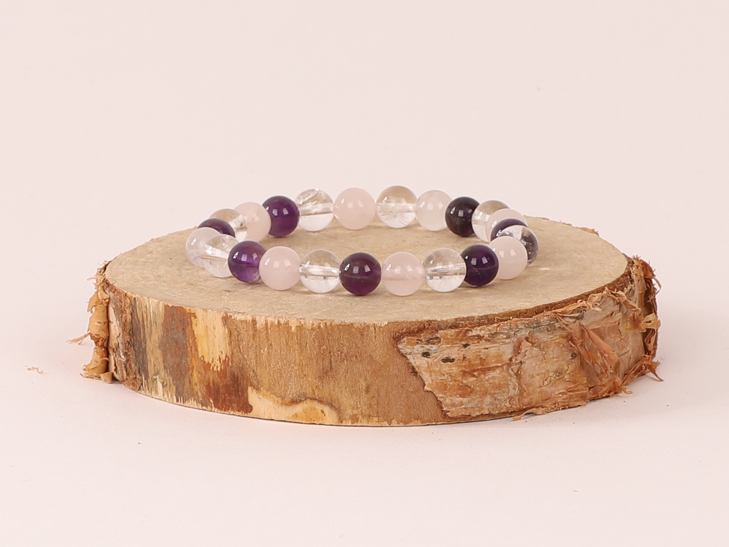 Bracelet Triangle d'Or 'A' perles 8mm 2