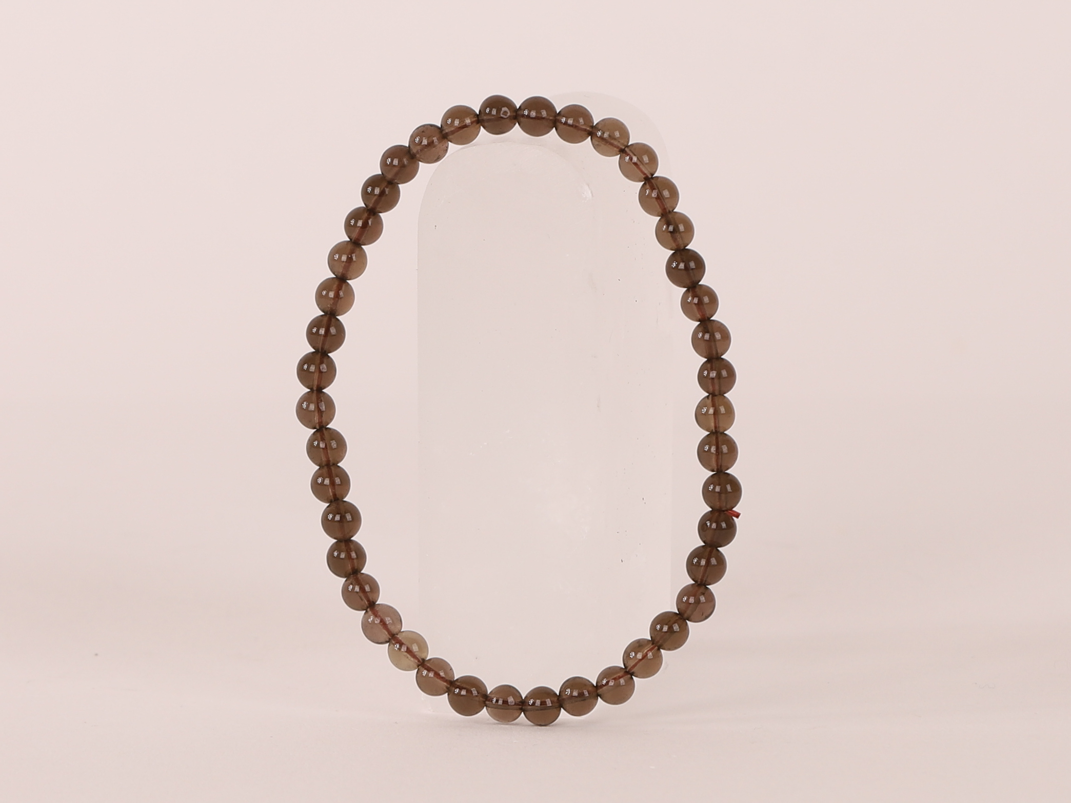 Bracelet Quartz Fumé 'A' perles 4mm