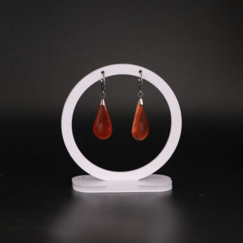 Boucles d'oreilles goutte en Cornaline attache ronde