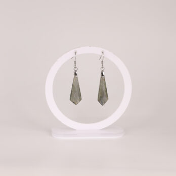 Boucles d'oreilles cravate en Labradorite violette attache crochet