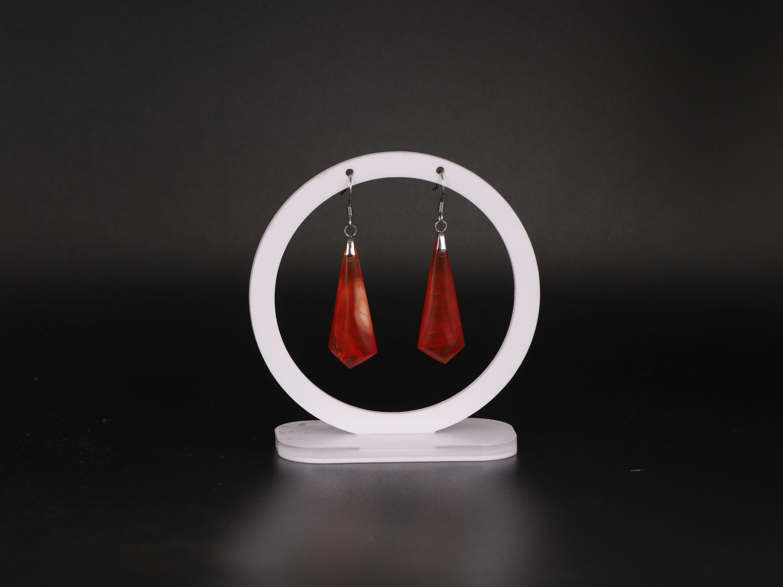 Boucles d'oreilles cravate en Cornaline attache crochet