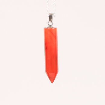 Pendentif pointe facettée Cornaline