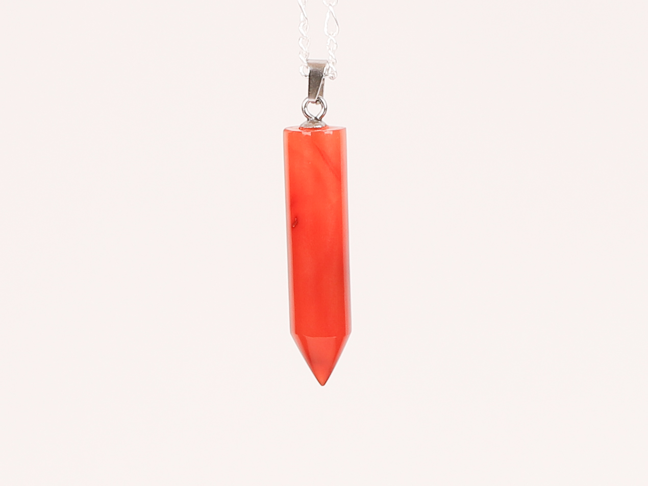Pendentif pointe facettée Cornaline
