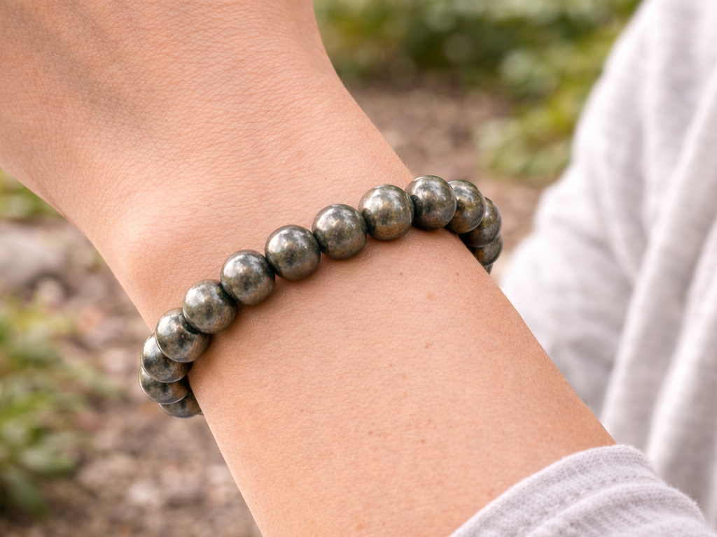 Bracelet Pyrite 'A' perles 10mm 3