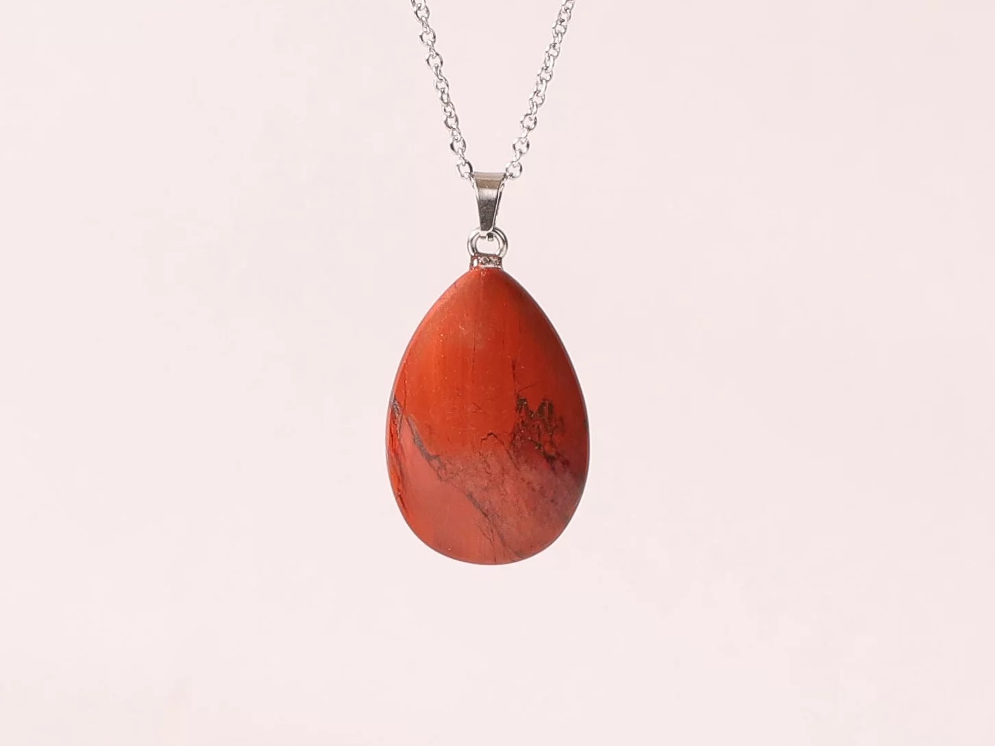 Pendentif larme Jaspe Rouge