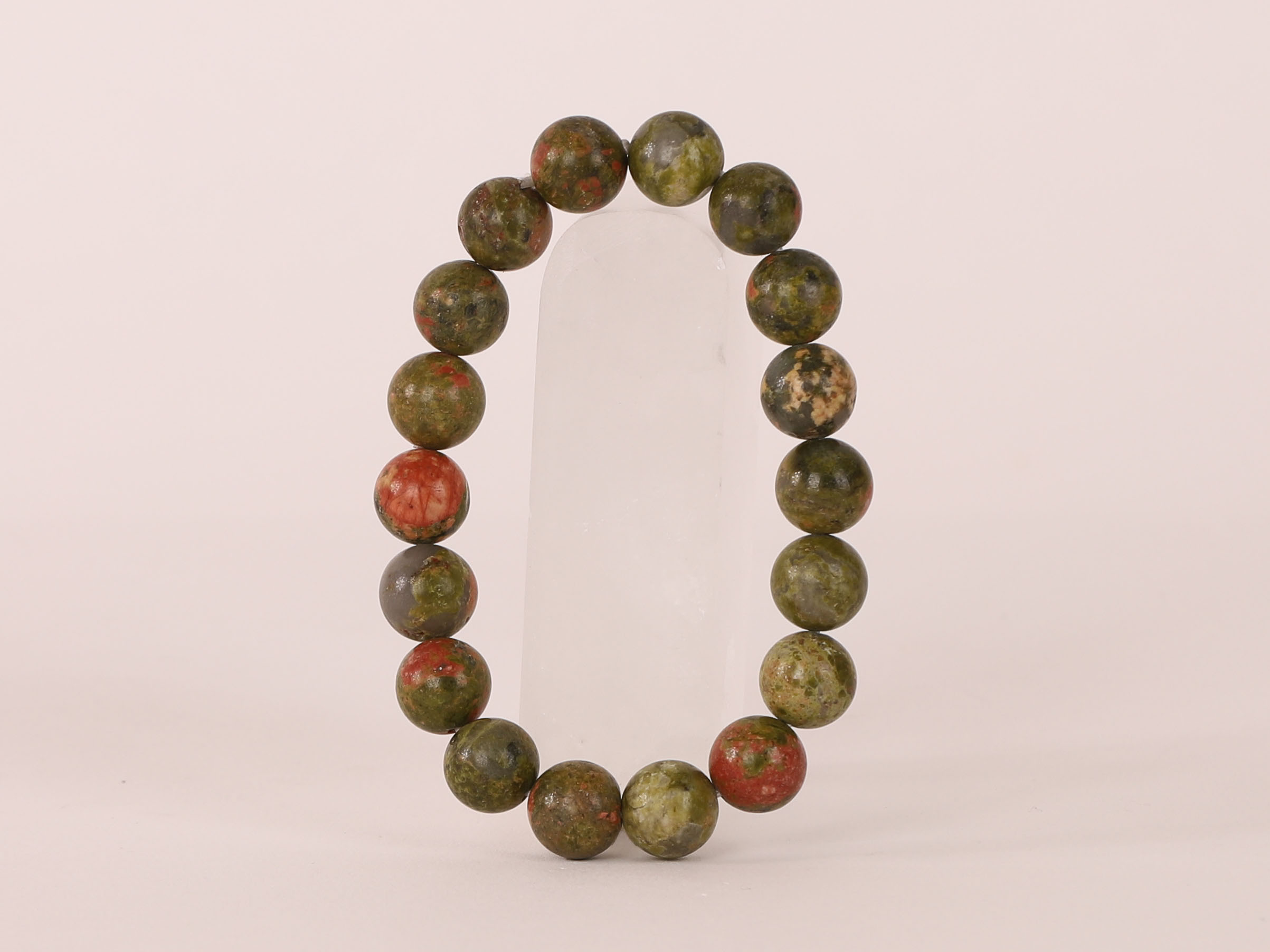 Bracelet Unakite perles 10mm