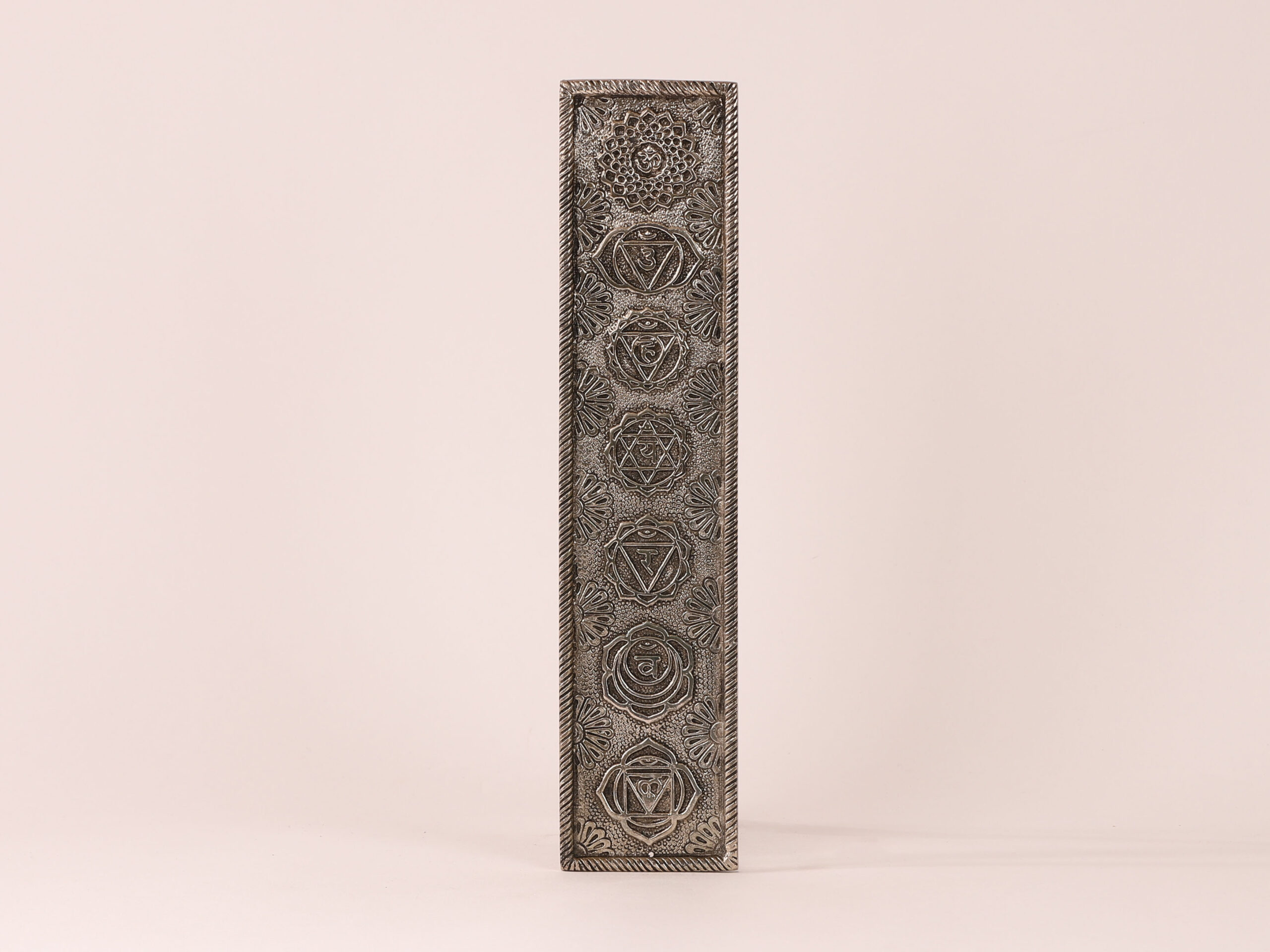 Porte-encens métal argenté 7 Chakras