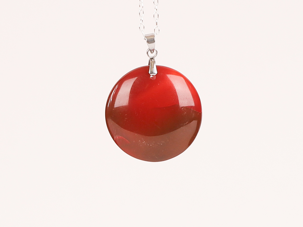 Pendentif cercle Cornaline