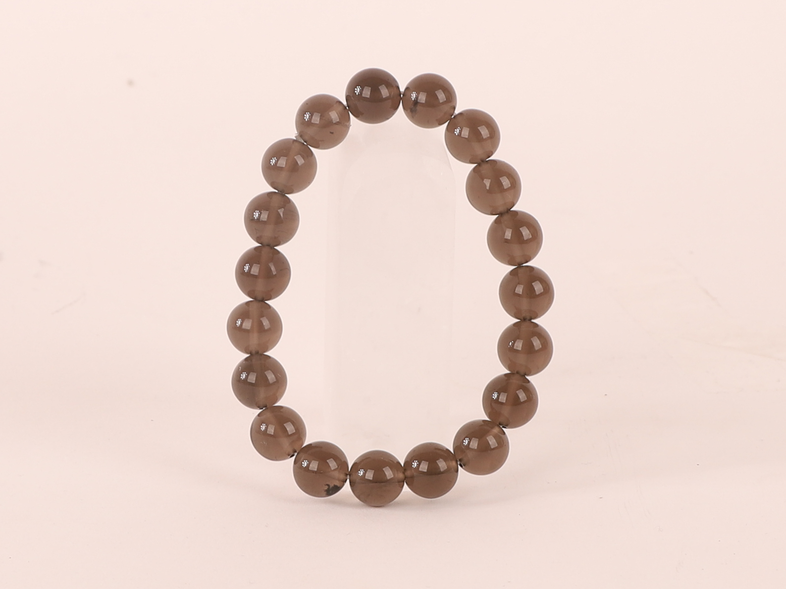 Bracelet Quartz Fumé 'A' perles 10mm