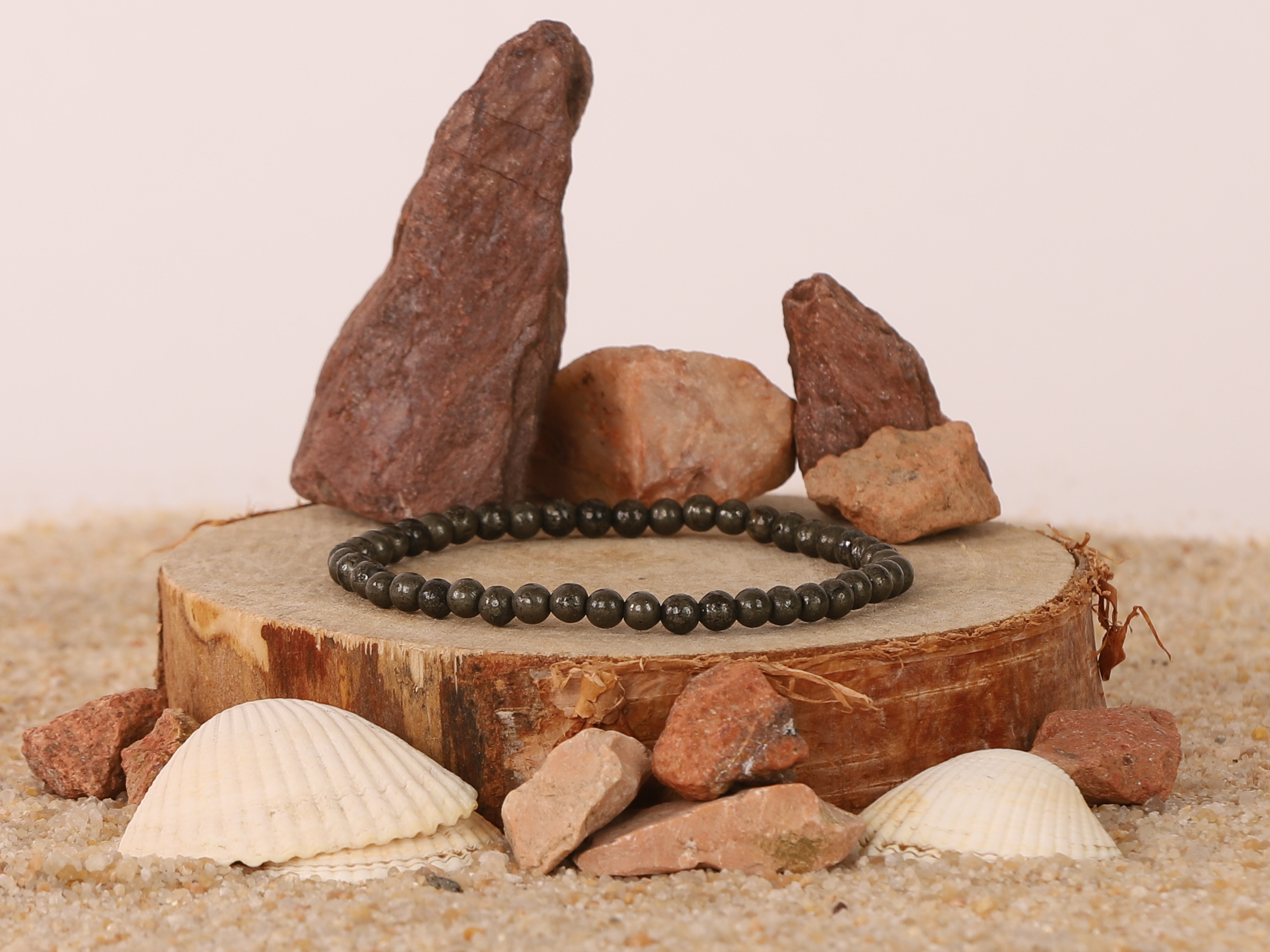 Bracelet Pyrite 'A' perles 4mm 4