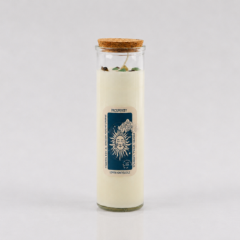 Bougie Rituelle Prospérité – Œil de Tigre & Chèvrefeuille Citronné