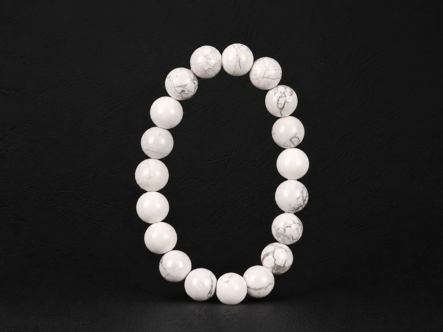 Bracelet Howlite Blanche 'A' perles 10mm 17 Bracelet Howlite Blanche 'A' perles 10mm